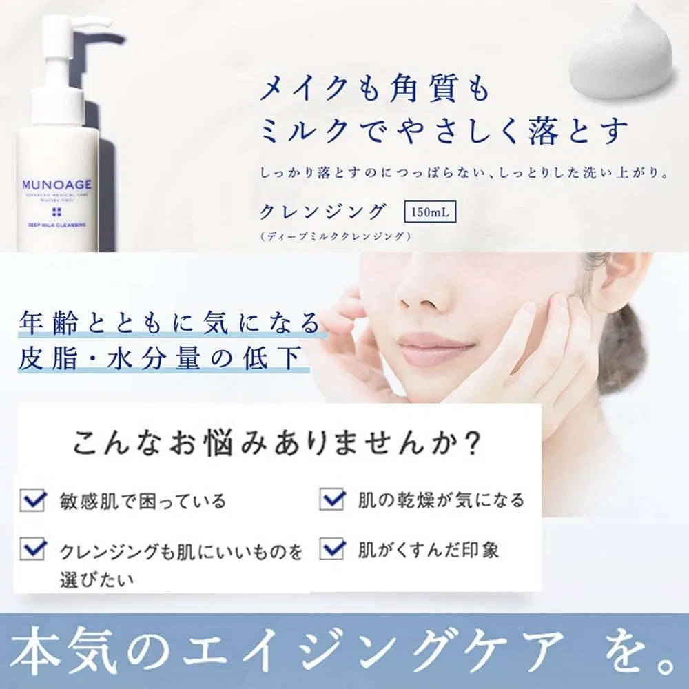 Набор Munoage — Молочное очищающее средство Deep Milk Cleansing с цитрусовым ароматом, 150 мл, лимитированная подарочная серия — фото 3
