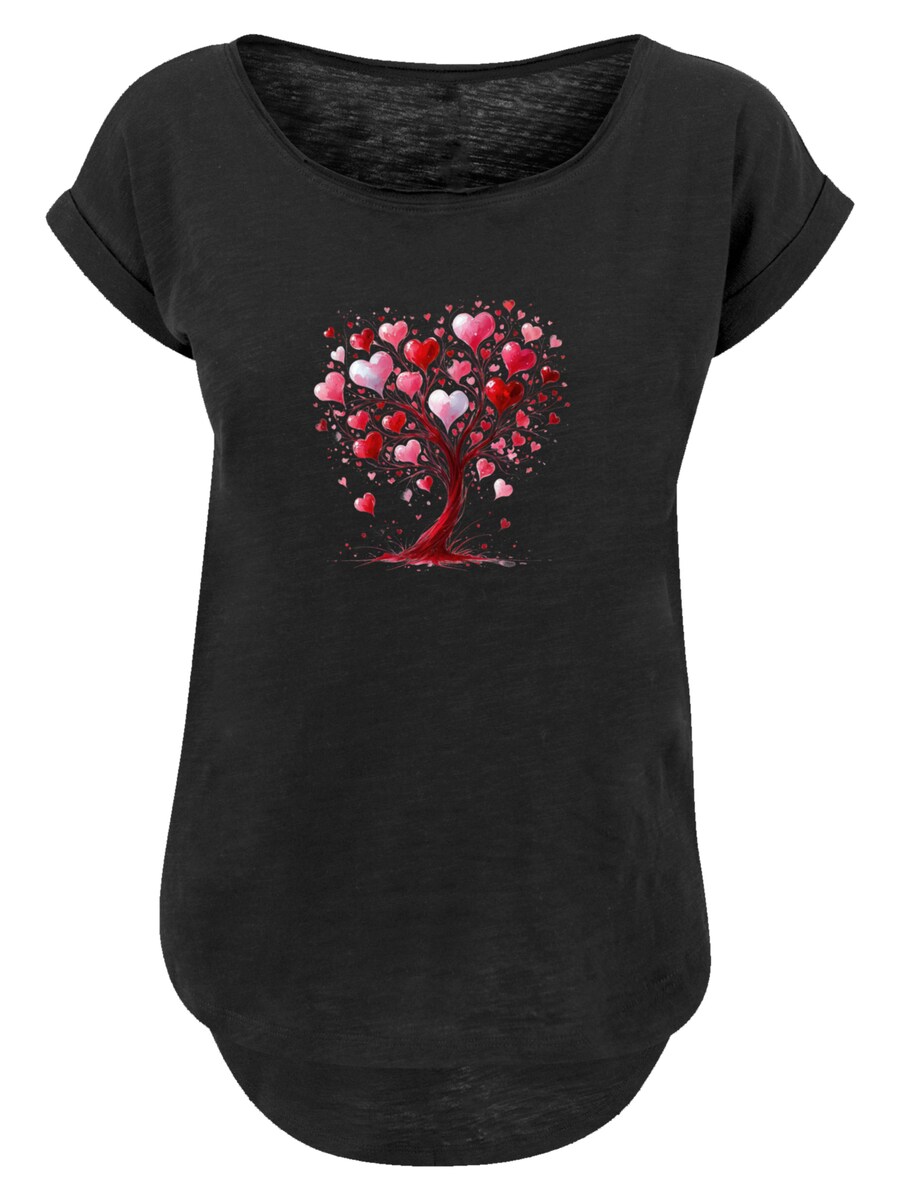 

Рубашка F4NT4STIC Herz Baum Aquarell Druck, черный