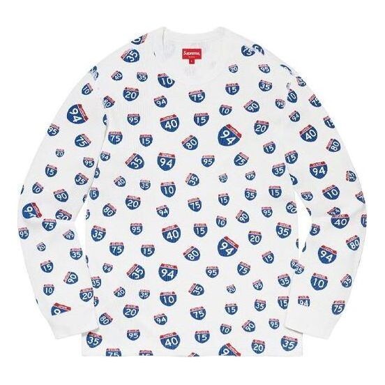 

Свитер interstate waffle thermal 'white blue red' Supreme, белый