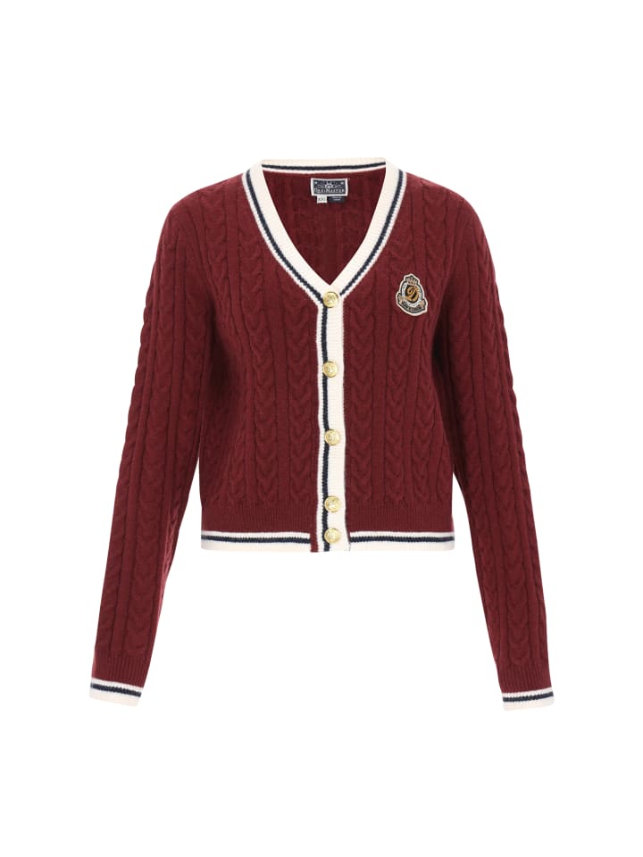 

DreiMaster Женский кардиган винного, темно-синего и кремового цвета