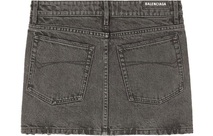 FW22 Джинсовая короткая юбка женская черная Balenciaga — фото 3