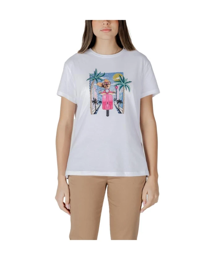 

Белая хлопковая футболка Liu Jo, белый