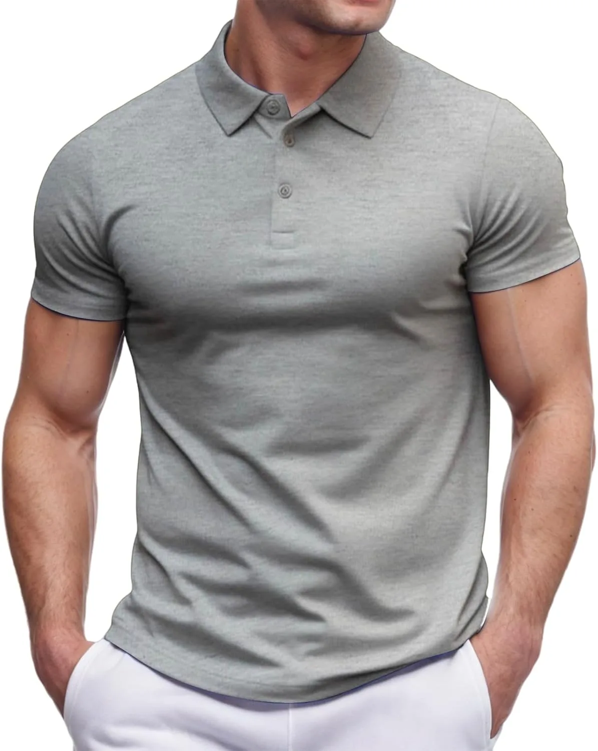 

Evzosrz Slim Fit Polo для мужчин — дышащая футболка с воротником