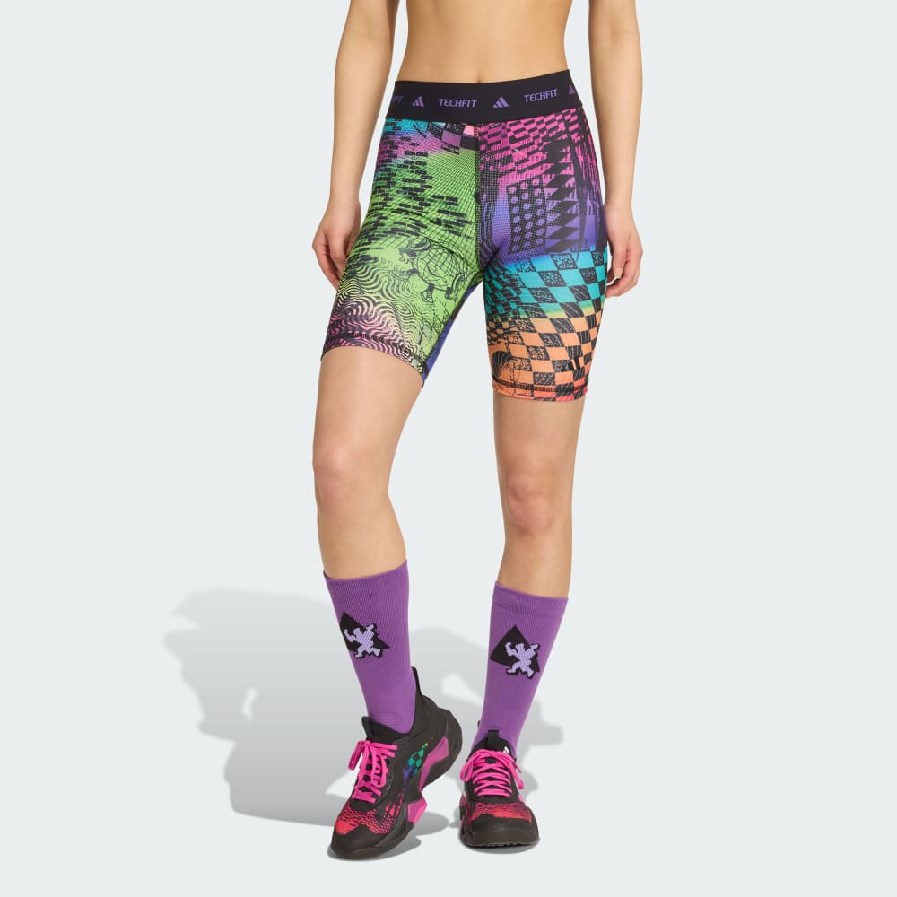 

Спортивные шорты-леггинсы Adidas x Jeremy Scott Biker Short, цвет Acid Yellow/Semi Lucid Fuchsia/Active Purple