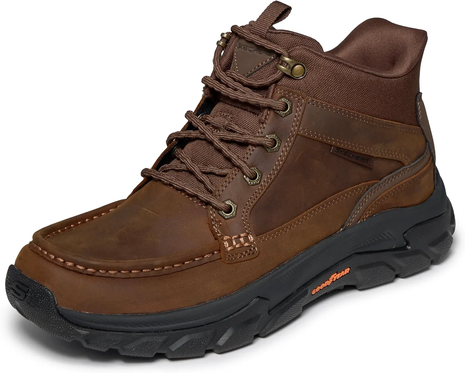 Мужские ботинки Skechers USA Respected 2.0 - Hagler Moc Toe из кожи с средним голенищем и вставкой-слипоном