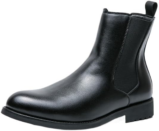 

Мужские кожаные ботинки Челси, повседневная деловая обувь из кожи, стильные повседневные ботильоны на слипоне, для свадеб, вечеринок, вождения Zestrelax, черный
