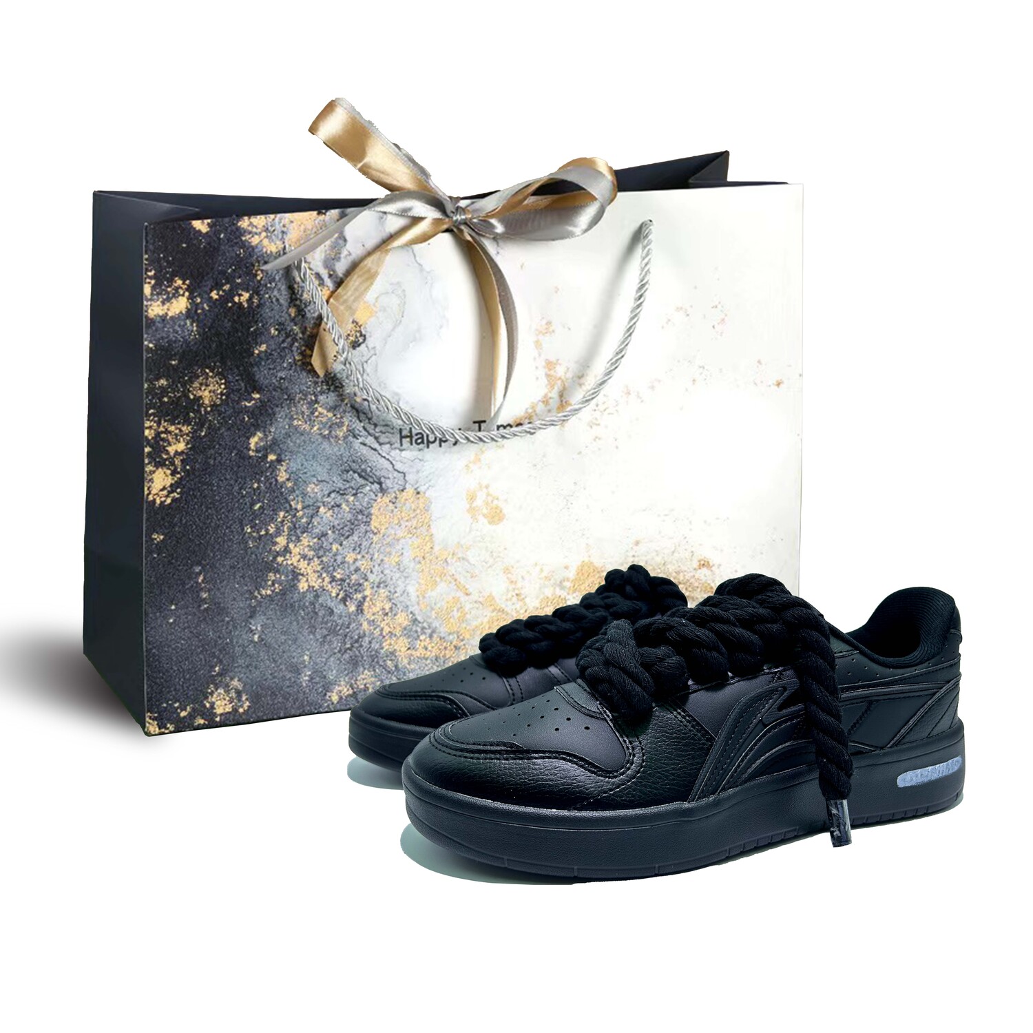 

LINING Лининг Коверидж противоскользящие и износостойкие низкие скейтерские кроссовки мужские черные - черный, цвет Black