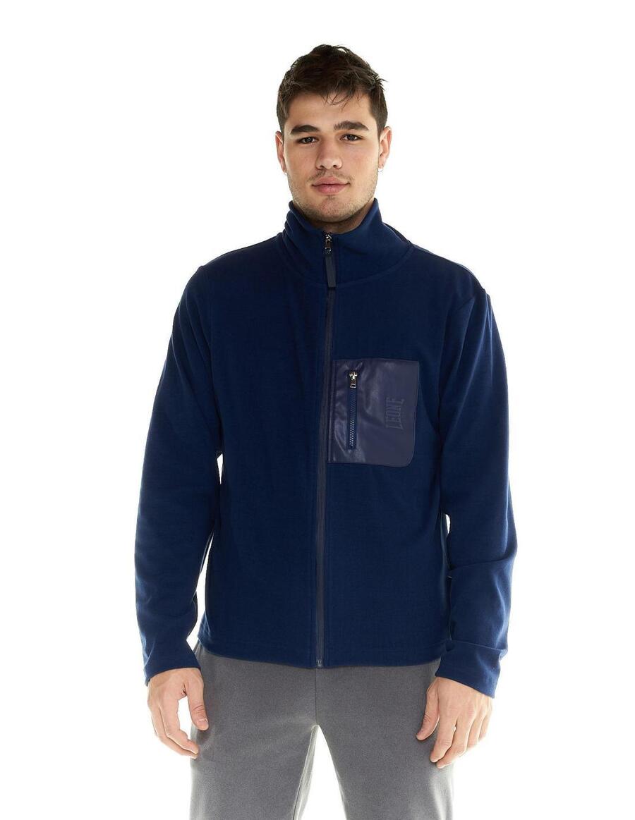 

LEONE 1947 APPAREL Мужской свитер Leone в стиле лайфстайл с воротником-стойкой и застежкой-молнией по всей длине