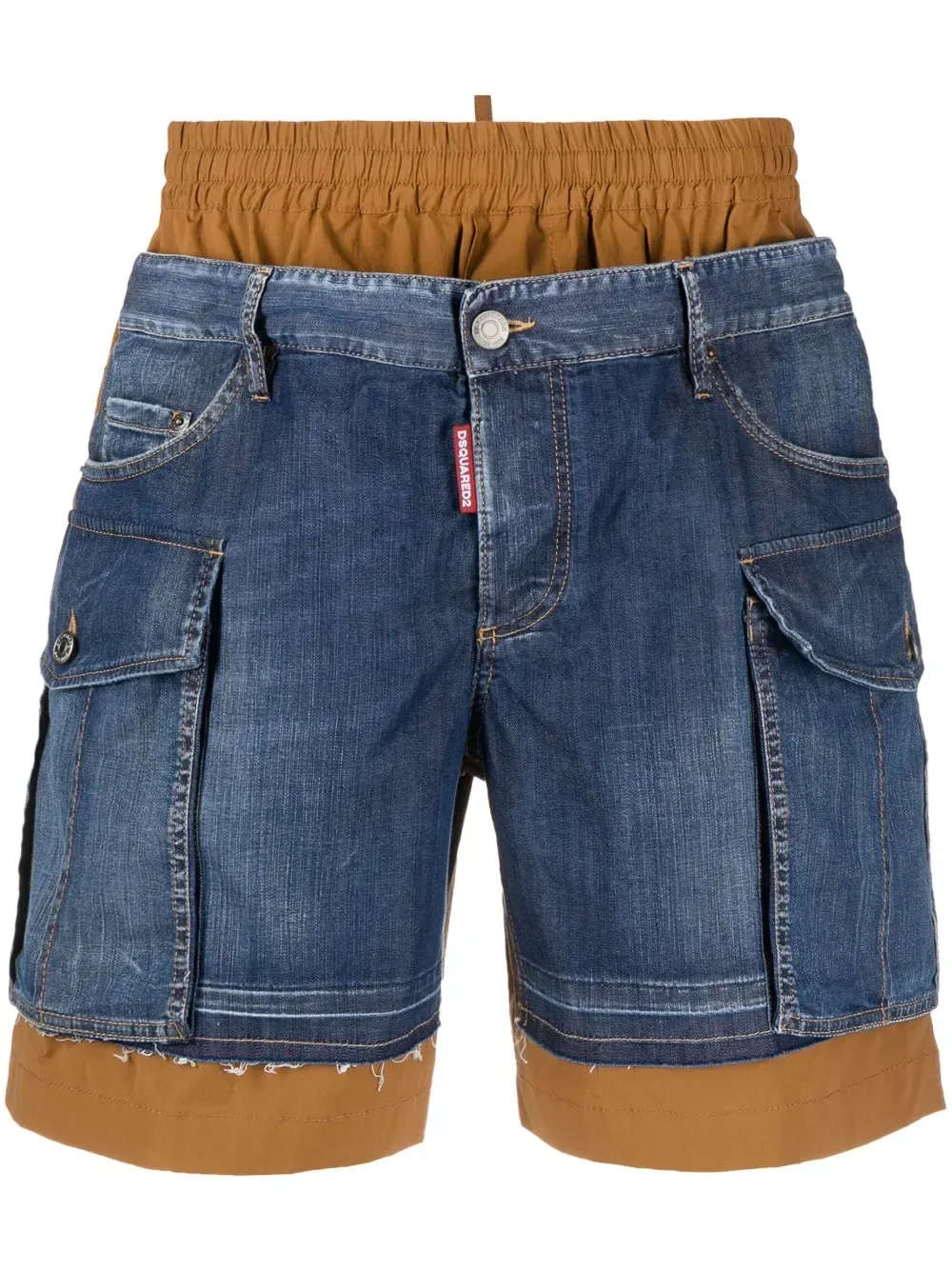 Многослойные джинсовые шорты Dsquared2, коричневый