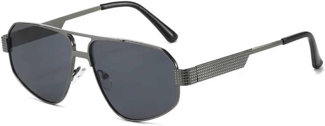 

Винтажные квадратные солнцезащитные очки для женщин и мужчин, роскошные очки в металлической оправе, панк-стиль, для вождения, защита от УФ-излучения UV400 TVTBBVV, Gun-black