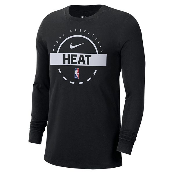 Мужская черная майка Miami Heat Authentic с длинным рукавом для тренировок Nike — фото 3