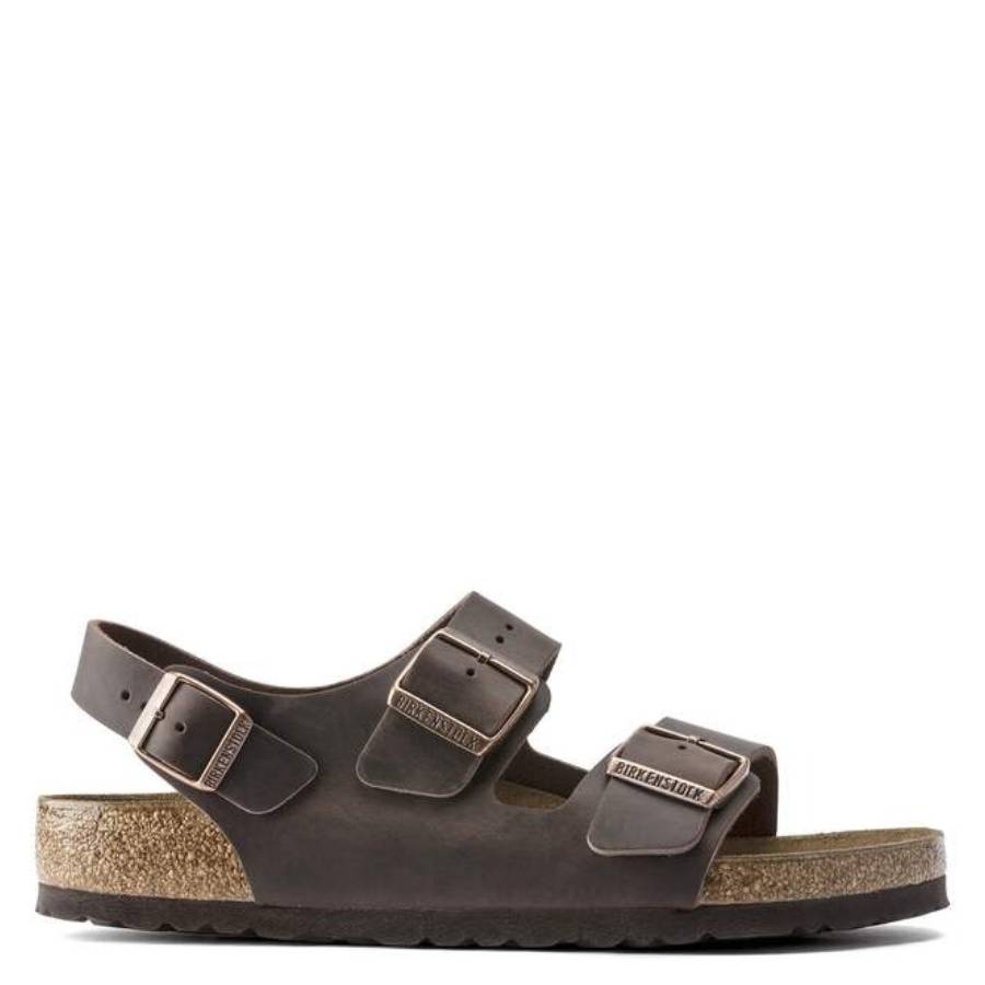 

Сандалии Birkenstock Milano из промасленной кожи, habana