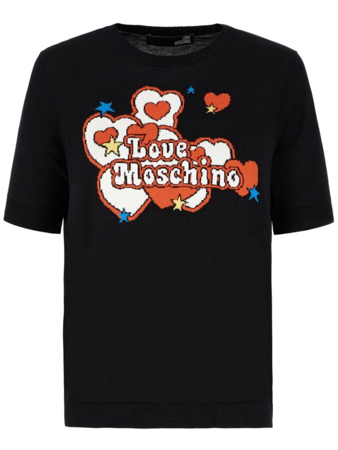 

Футболка с логотипом в технике интарсия Love Moschino, черный