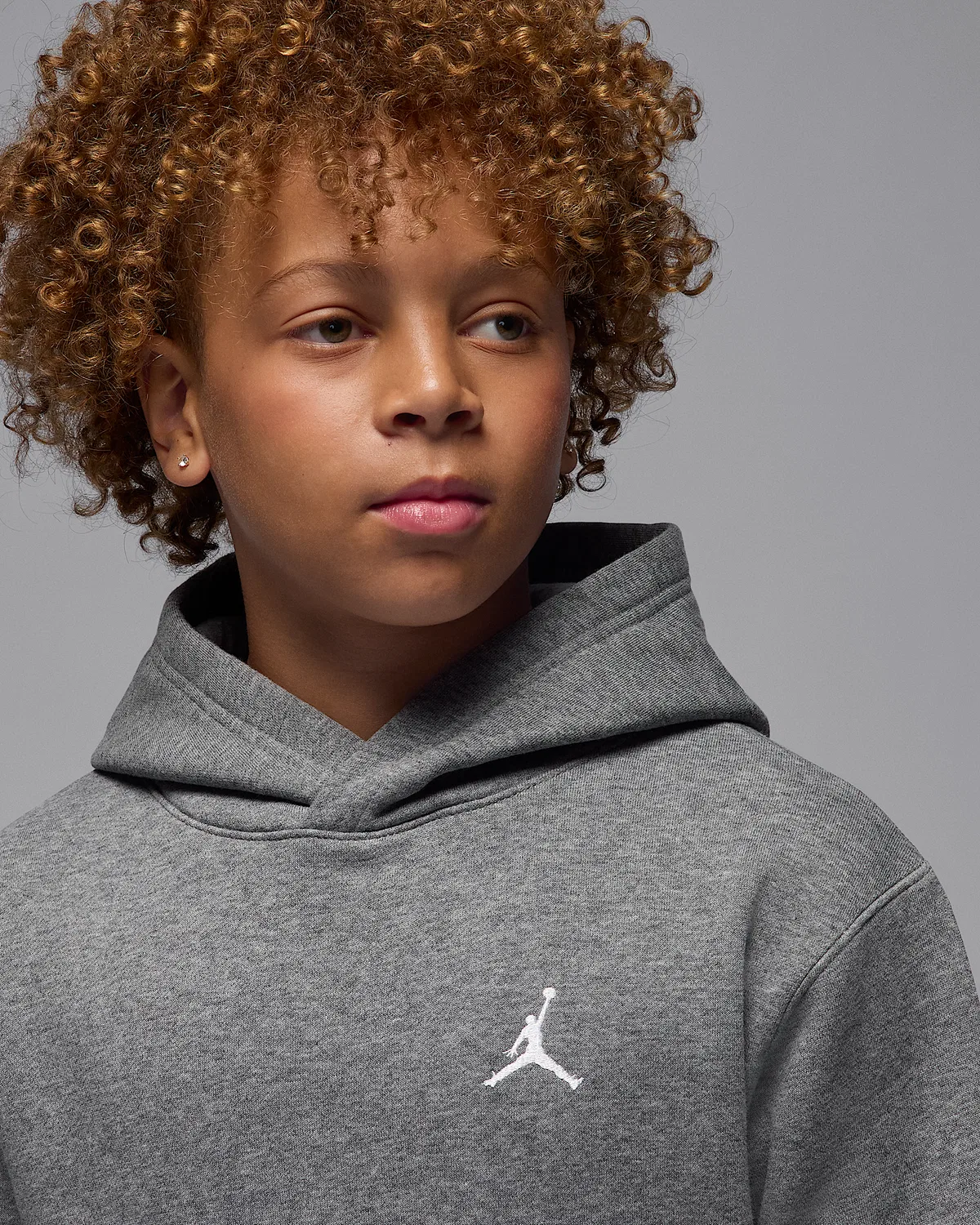 Детская толстовка Jordan Brooklyn Fleece, Carbon Heather — фото 3