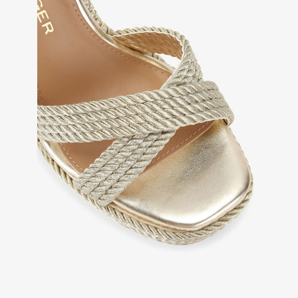 Босоножки Kg Kurt Geiger Phoebe на клиновидной подошве золотой — фото 4