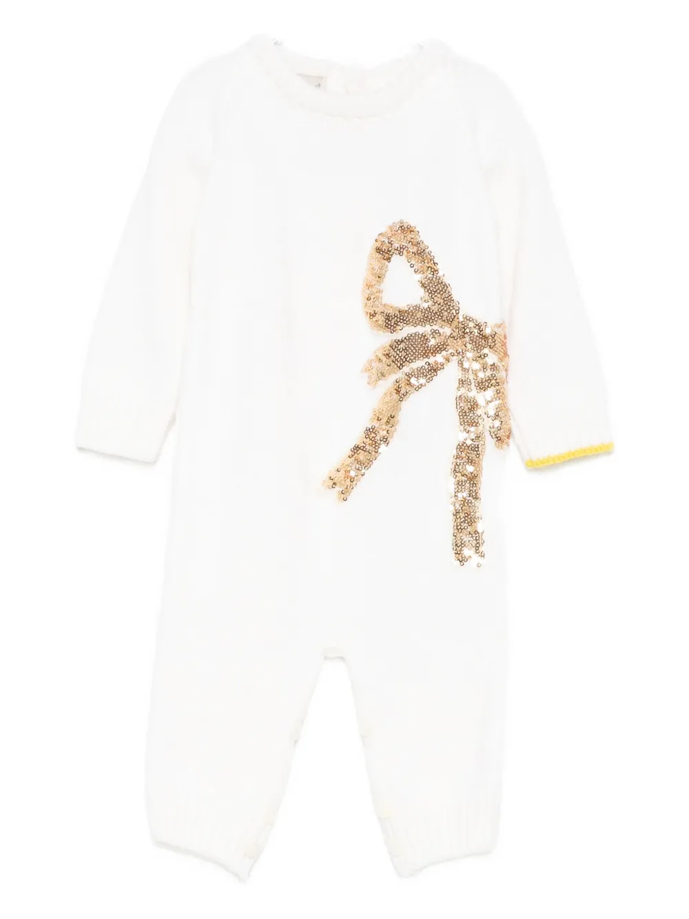 

Комбинезон с бантом из пайеток Gensami kids, белый