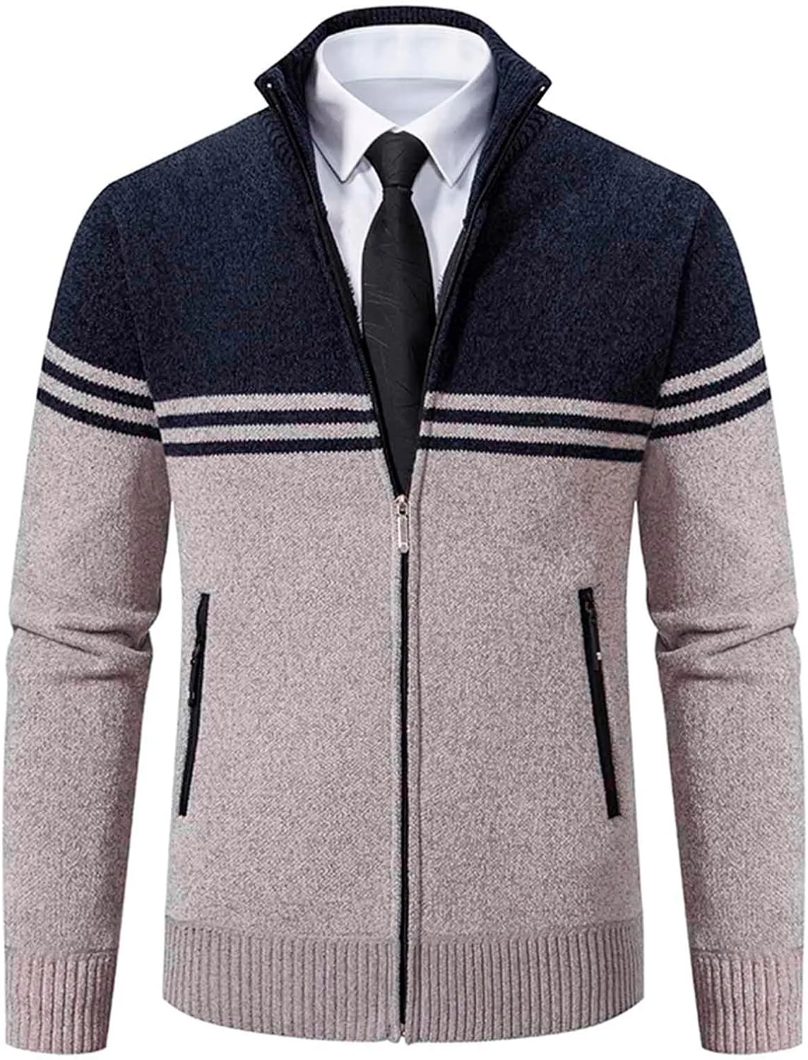 

Кардиган с застежкой-молнией для мужчин, без капюшона, на флисе