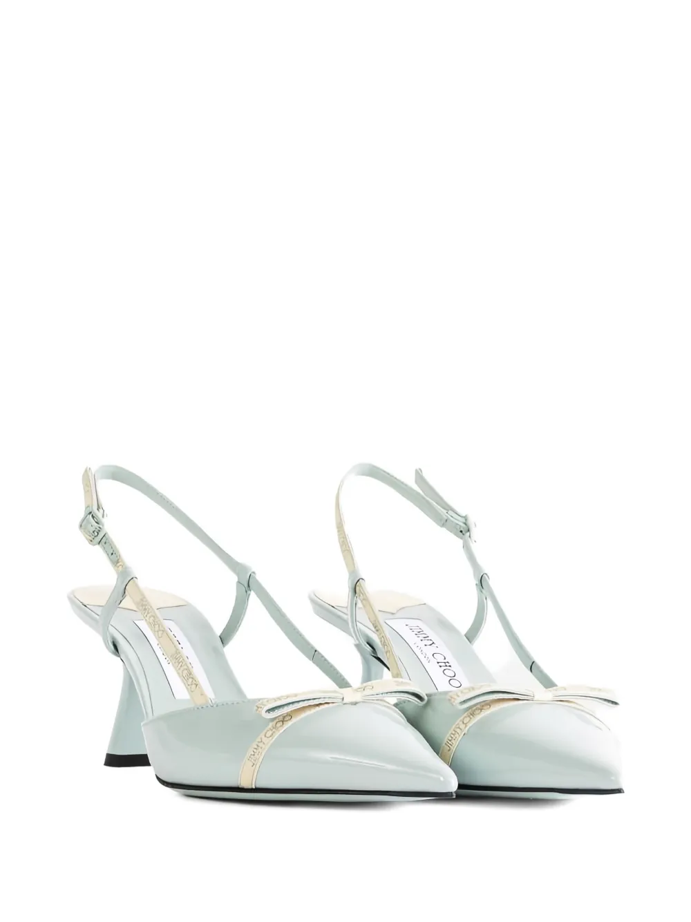 Туфли Camila из лакированной кожи с открытой пяткой, 65 мм JIMMY CHOO, зеленый — фото 2