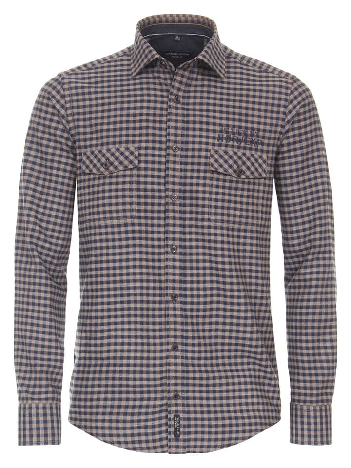 

CASAMODA Рубашка - повседневный крой - темно-синего/светло-коричневого цвета