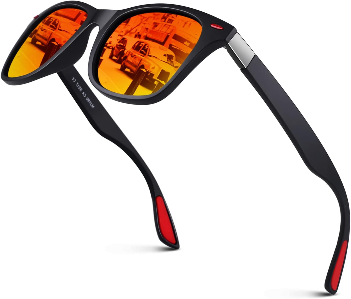 

Поляризованные солнцезащитные очки LINVO для мужчин и женщин, сверхлегкие, из материала TR90, для вождения, рыбалки, гольфа, с защитой от ультрафиолета UV400, A Tr90 Matte Black | Red Quicksilver Mirror