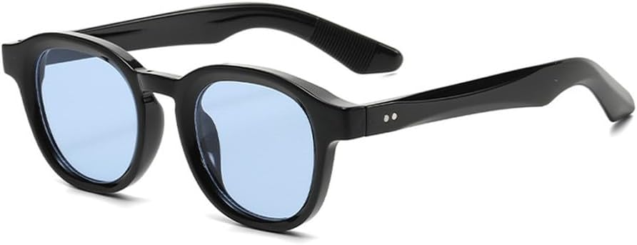 

Овальные солнцезащитные очки для женщин в стиле ретро с заклепками, прозрачные с градиентом, защита от УФ-излучения UV400, модные солнцезащитные очки для мужчин WNCKSQ, Black Blue