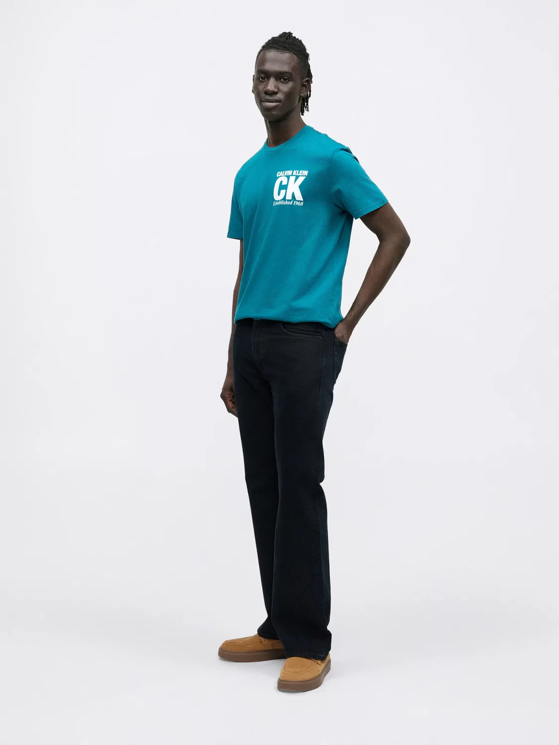 Рубашка Calvin Klein бирюзового цвета — фото 4