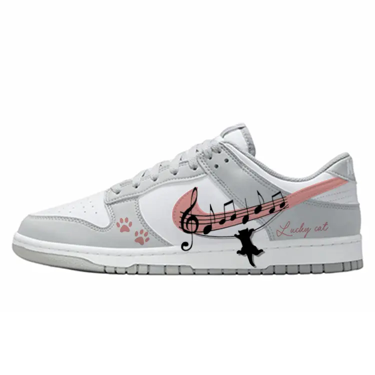 

Nike Кроссовки для скейтбординга Dunk Anti Slip, износостойкие, серо-розовые, мужские