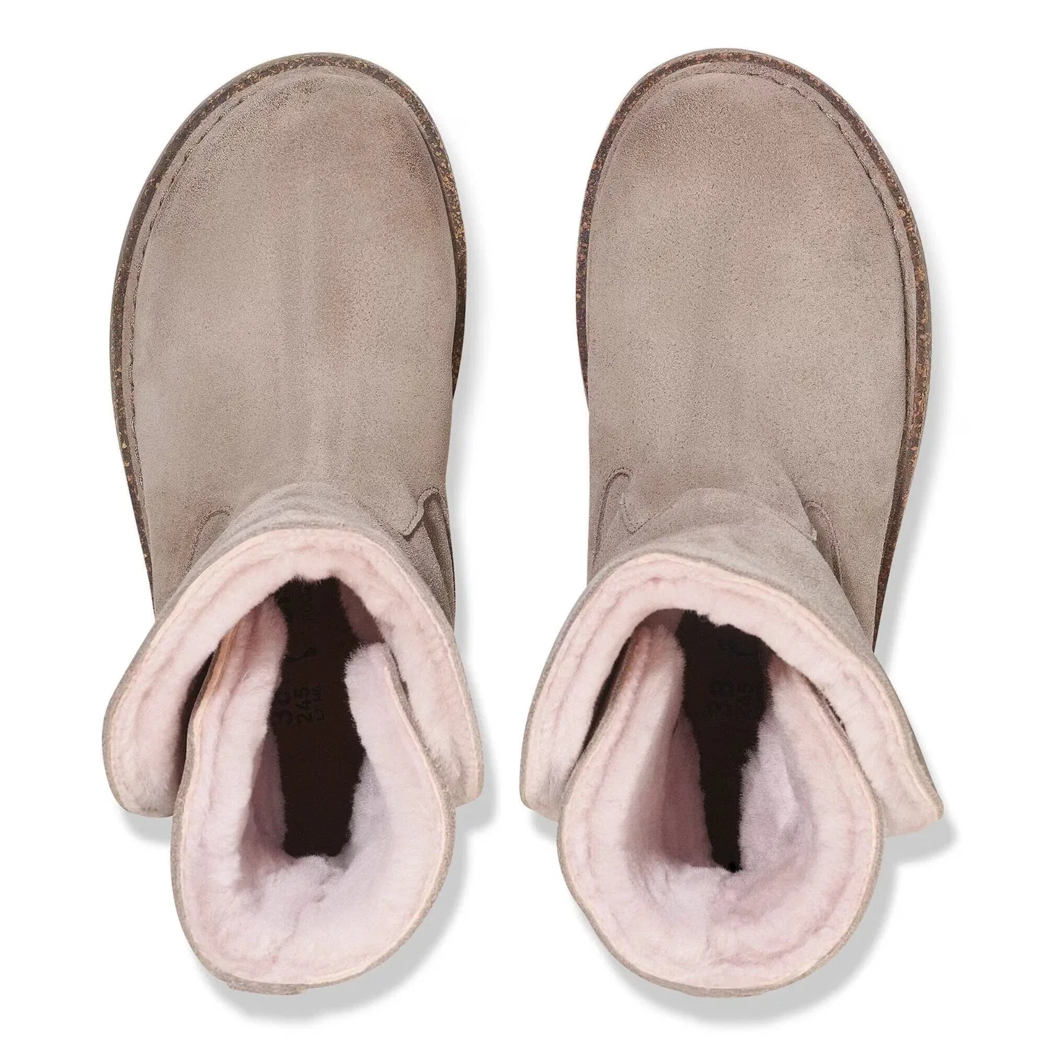 Мужские ботинки Birkenstock Uppsala 102342, серо-бежевые, замшевые, с меховой отделкой, модель HAWK3158 — фото 3