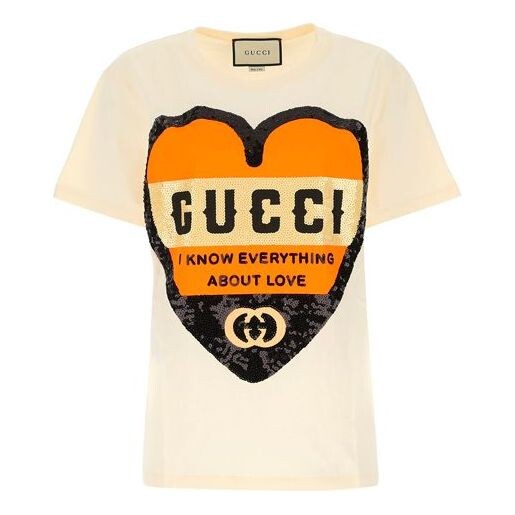 

Футболка love print oversize t-shirt 'sunkissed' Gucci, белый