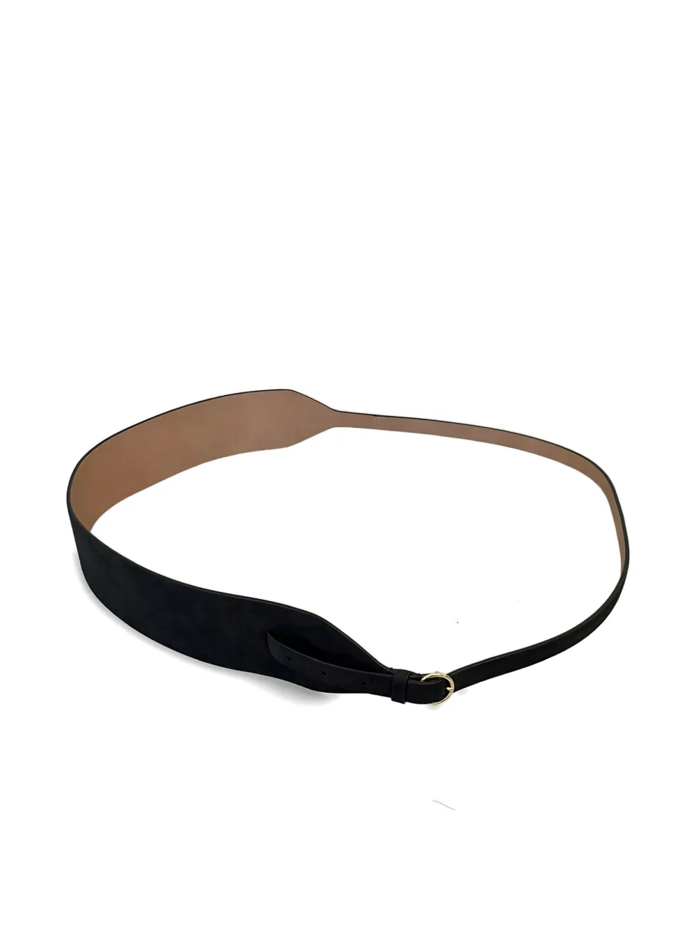 

Асимметричный кожаный ремень Alaïa, черный