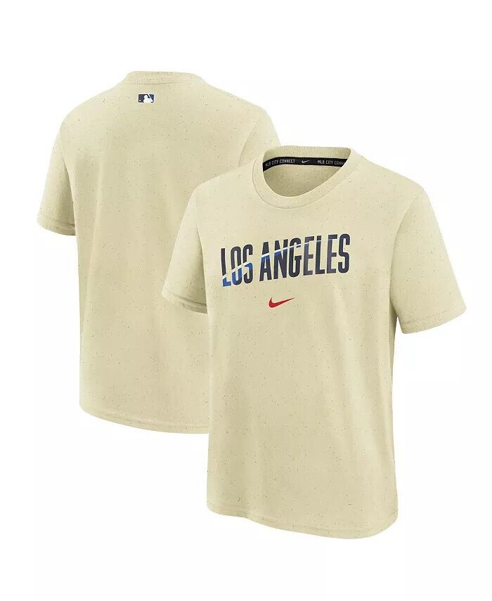 

Кремовая футболка Los Angeles Dodgers для мальчиков и девочек City Connect Legend Performance 2024 Nike, бежевый