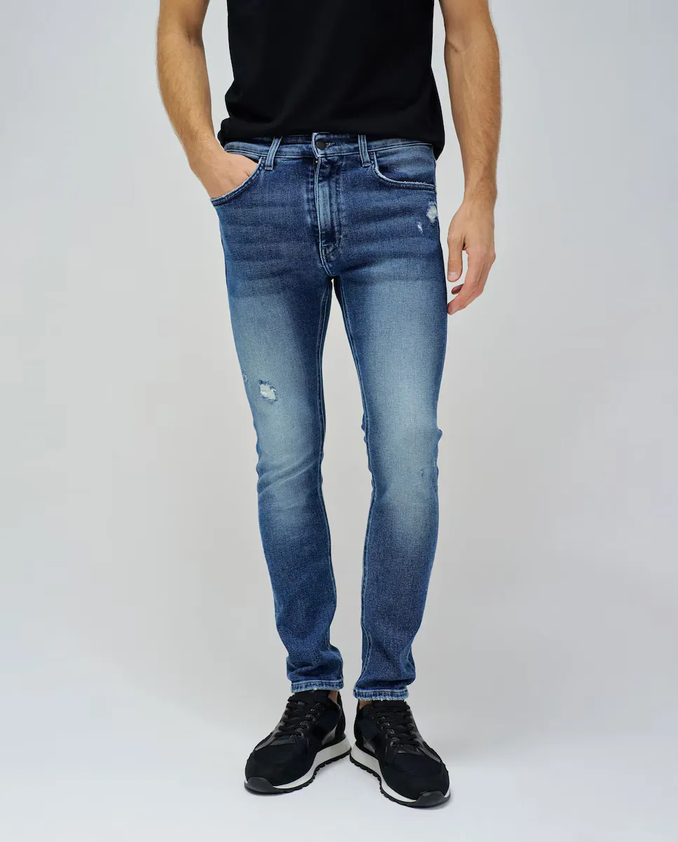 

Мужские узкие джинсы с разрывами Salsa Jeans, синий