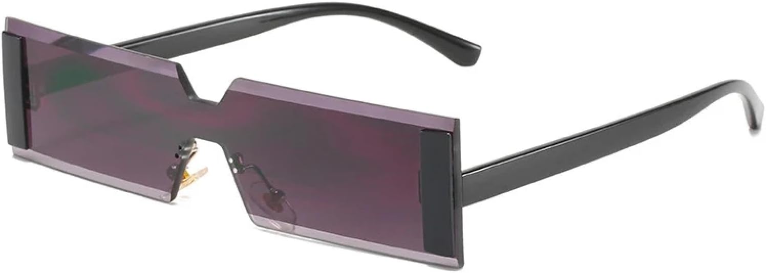 

Модные прямоугольные металлические солнцезащитные очки для женщин и мужчин, винтажные цельные очки, летние дорожные очки с защитой от УФ-излучения UV400 TKKTLLT, Black Gradient Gray