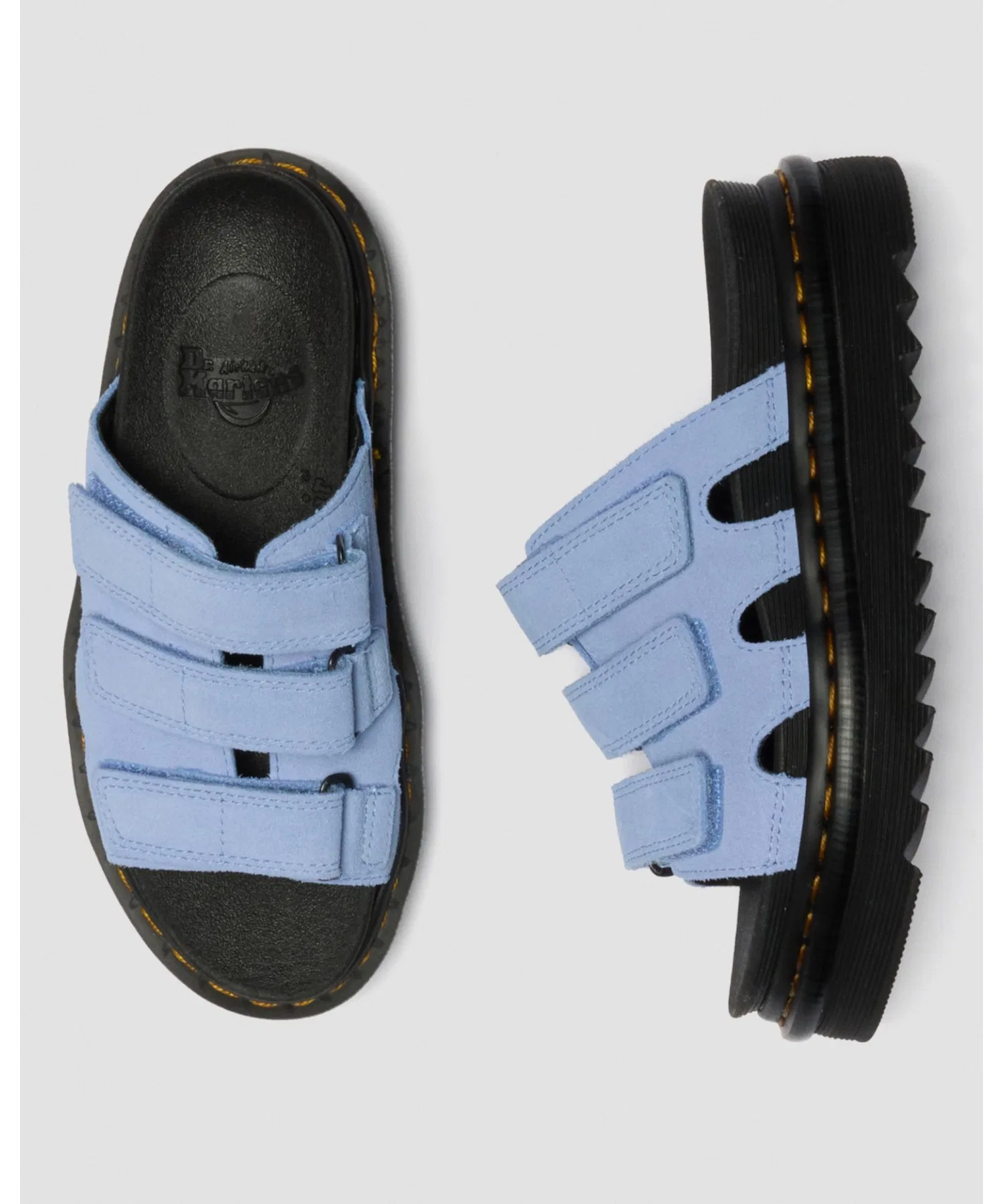 Мужские замшевые сандалии Dr. Martens RAINE с тремя ремешками тёмно-синие — фото 2