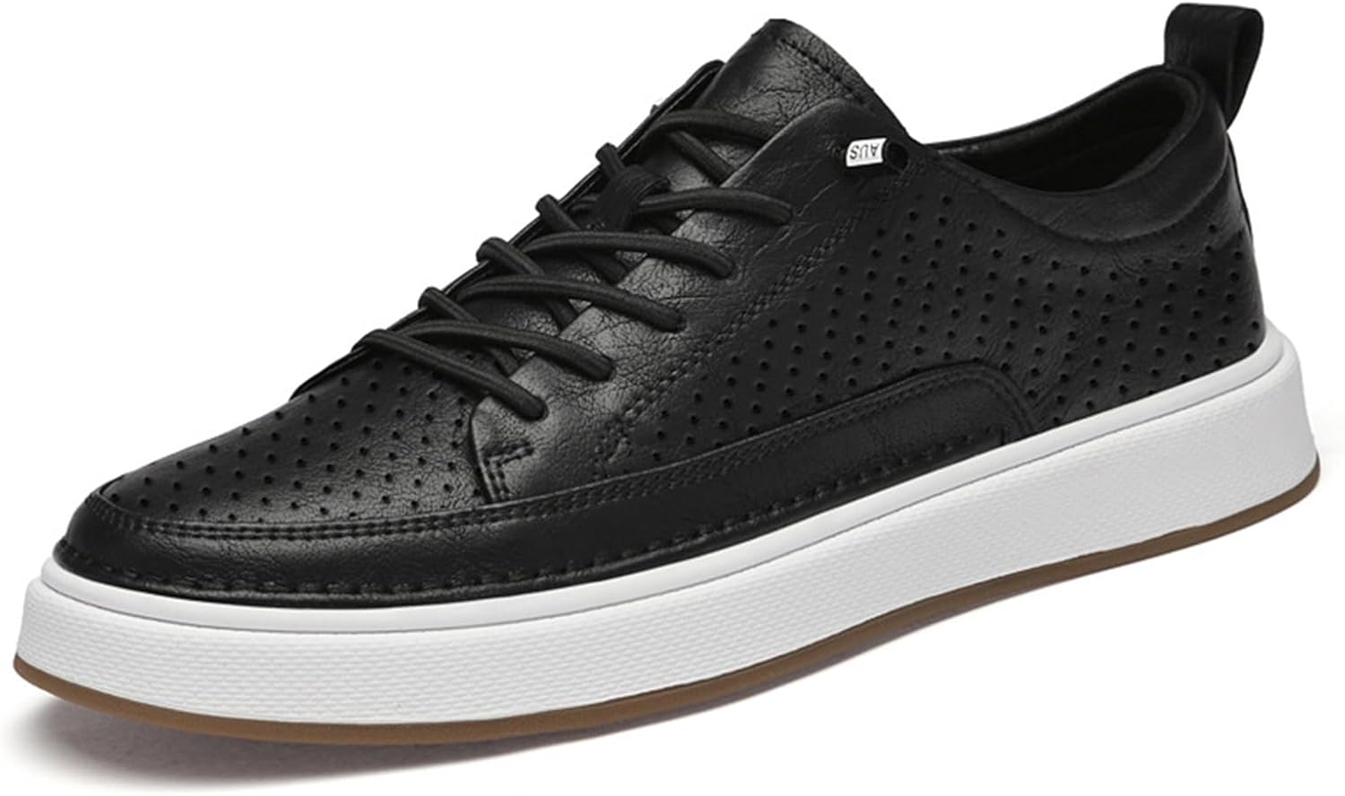 

Мужские кожаные кроссовки-оксфорды, удобные, на плоской подошве, легкие, с противоскользящей подошвой, дышащие, с шнуровкой, ретро-стиль, повседневные туфли для вождения, работы, поездок и досуга Nxnbhsl, черный