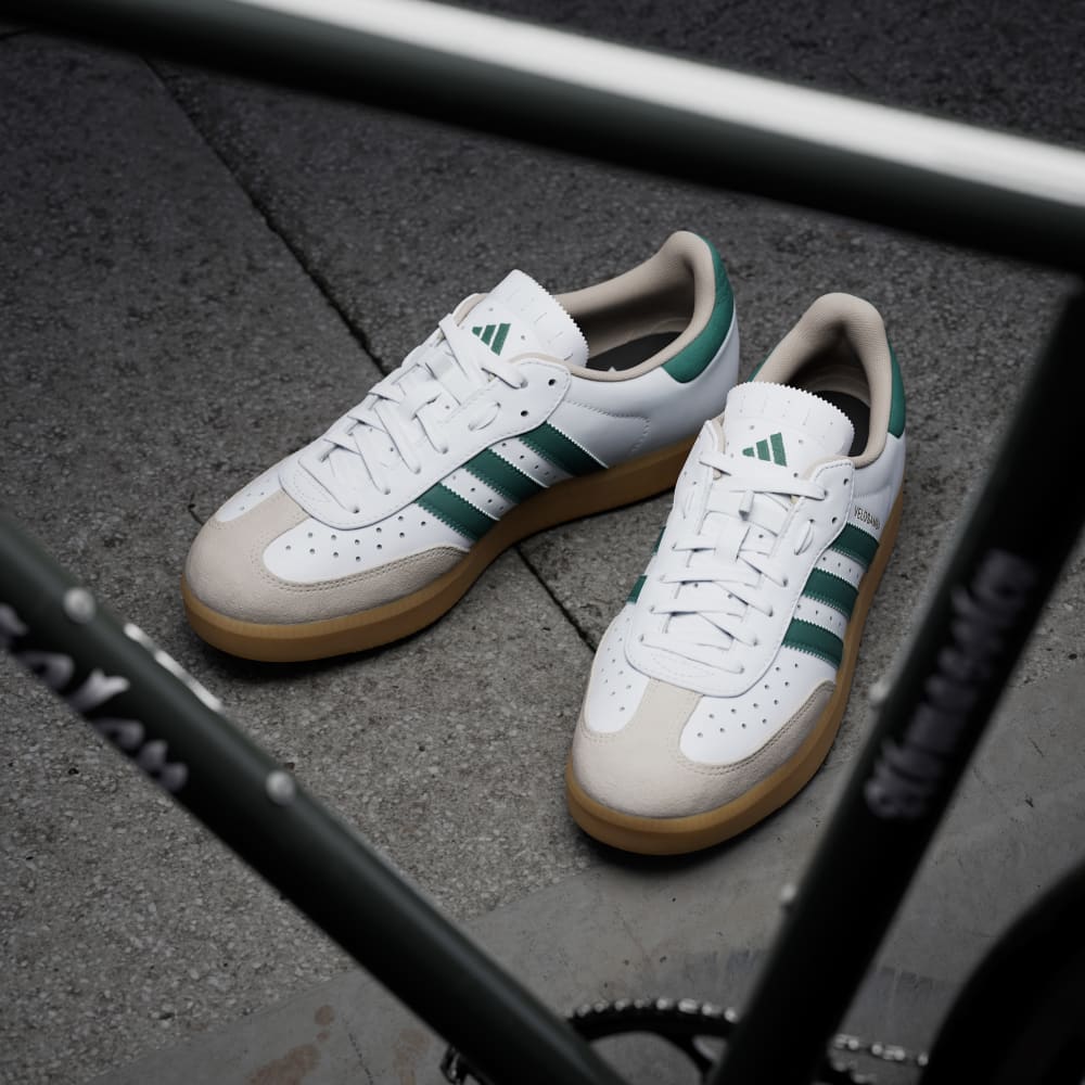 Кроссовки Adidas Velosamba Leather Shoes, цвет Cloud White/Collegiate Green/Wonder Beige — фото 4