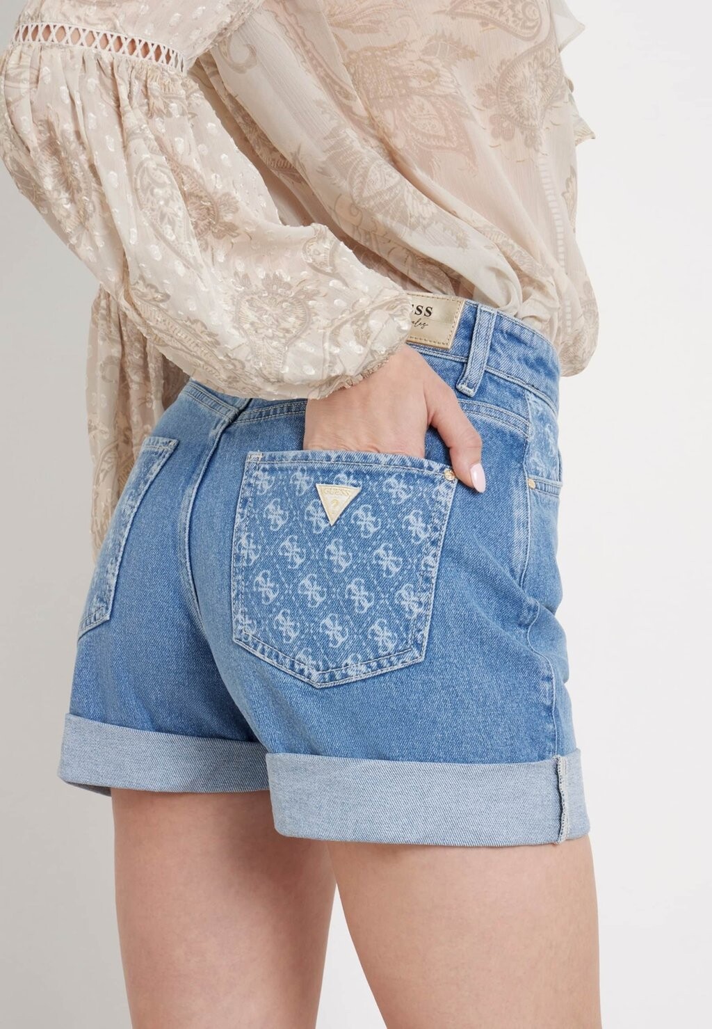 

Джинсовые шорты HIGH WAIST Guess, светло-голубой