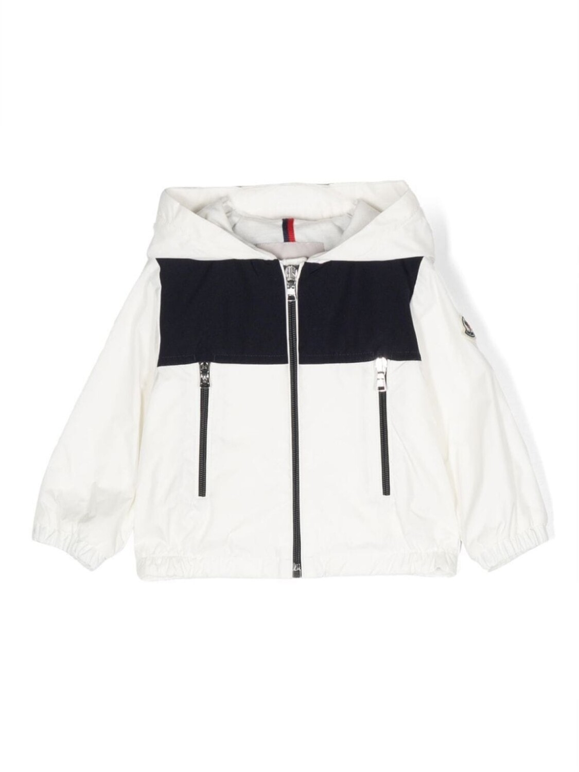 

Moncler Enfant куртка с капюшоном и нашивкой-логотипом, белый