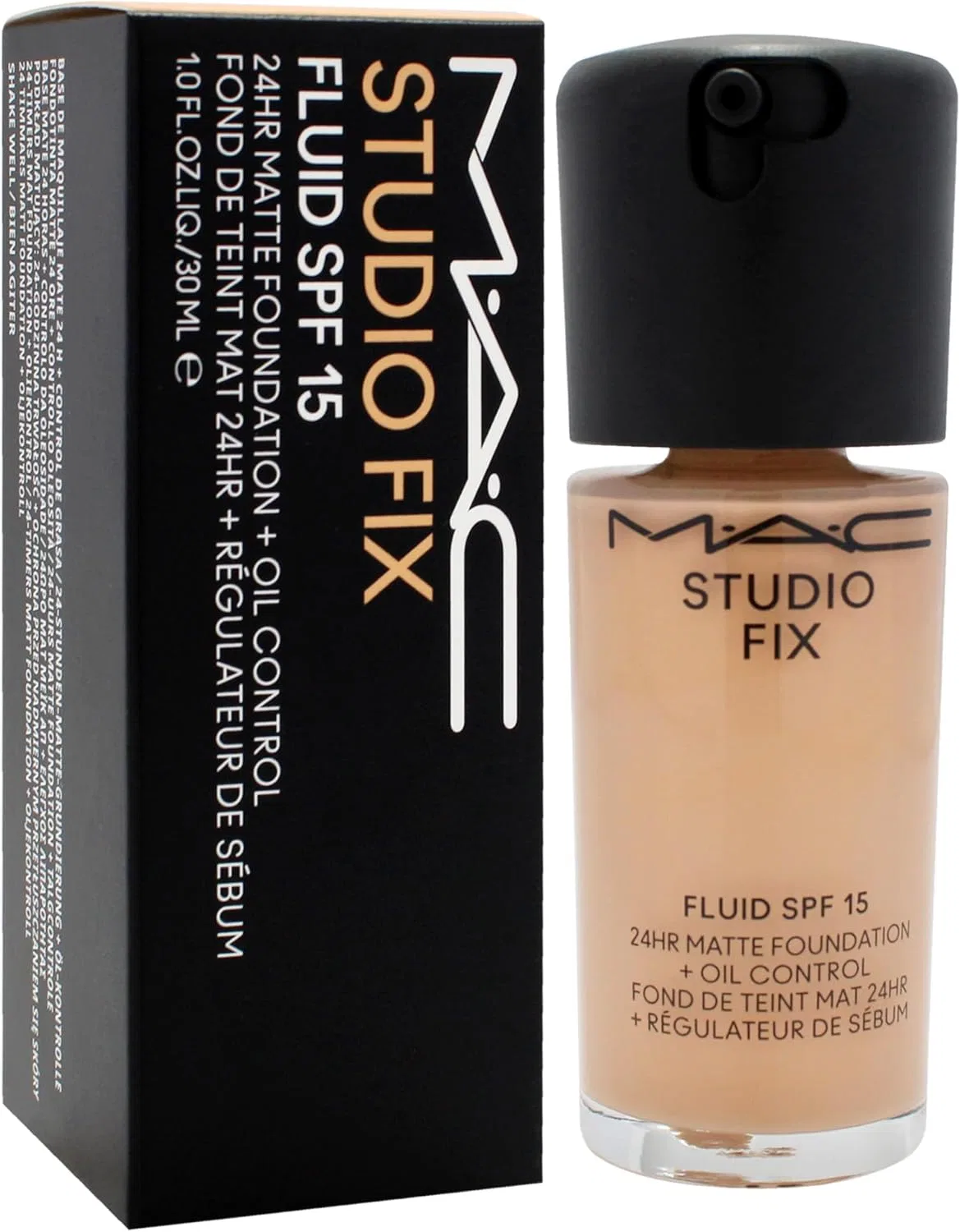 Тональная основа Mac Studio Fix Fluid SPF 15 24Hr Matte Foundation NC27 28 г — фото 3
