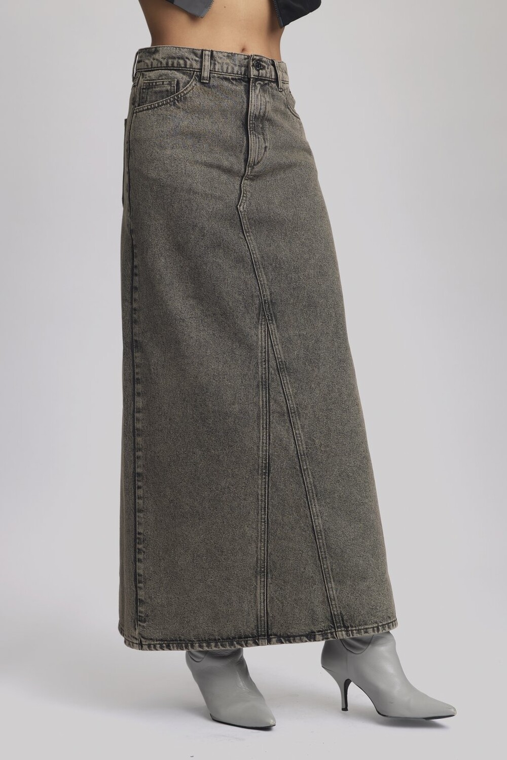 

Юбка макси BRENDA LONG SKIRT Gestuz, серый деним