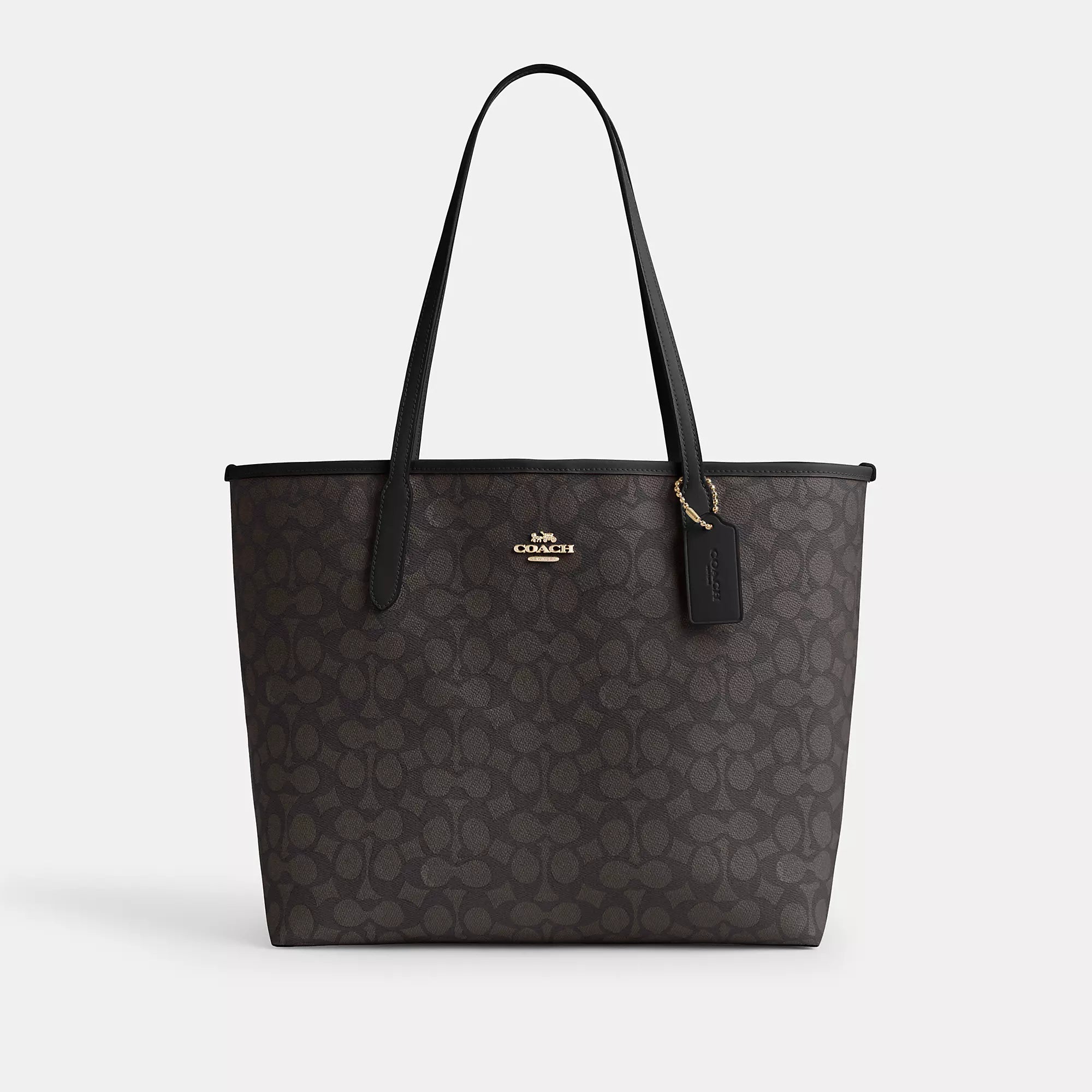 

Сумка-тоут Coach Outlet City из фирменного холста, золотой/черный