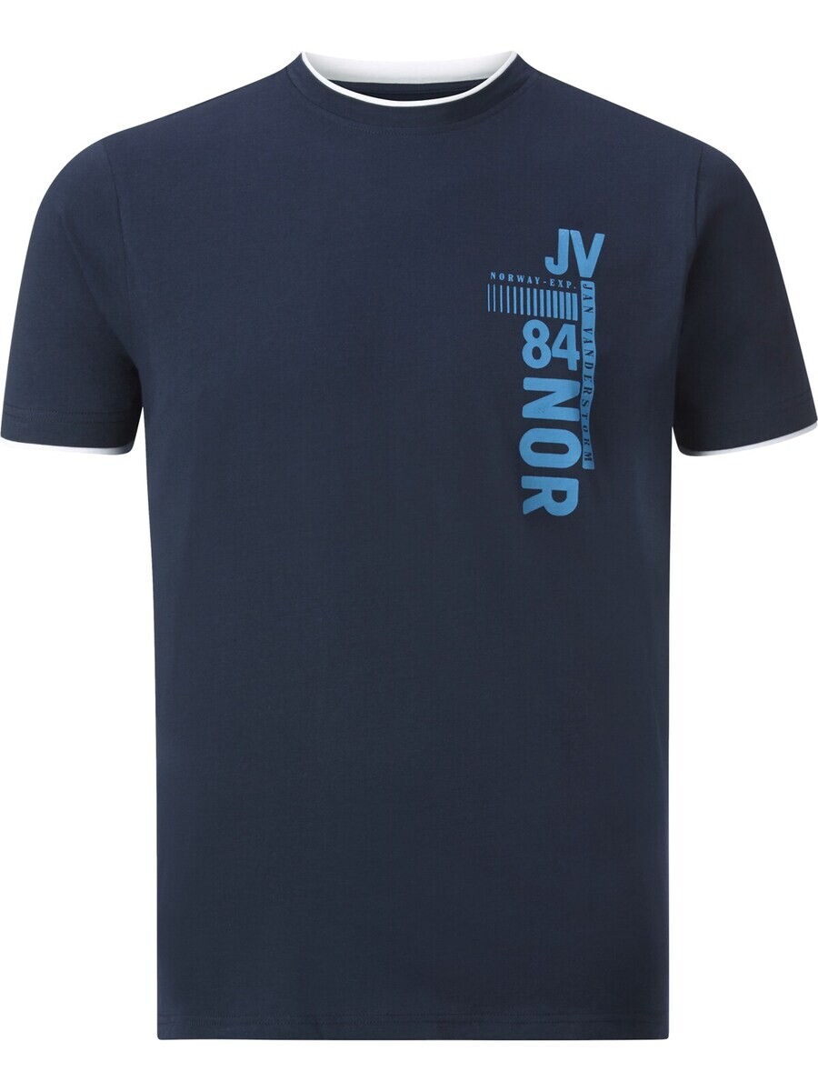 

Классическая футболка Jan Vanderstorm Shirt Flemming, темно-синий
