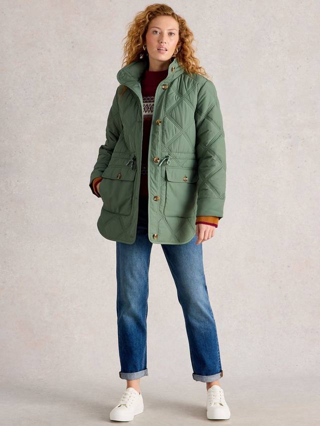 

Стеганое пальто Edie White Stuff, Dusty Green