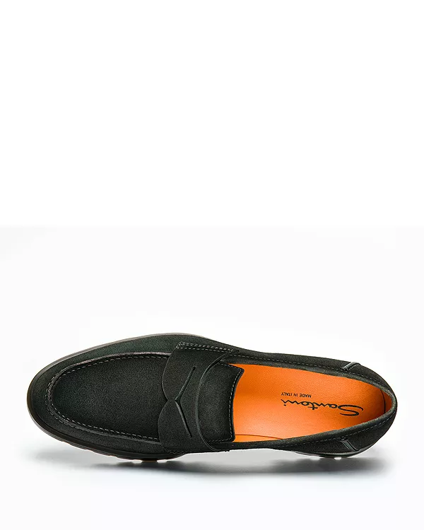 Мужские лоферы в стиле «рок» Santoni, зеленый — фото 2