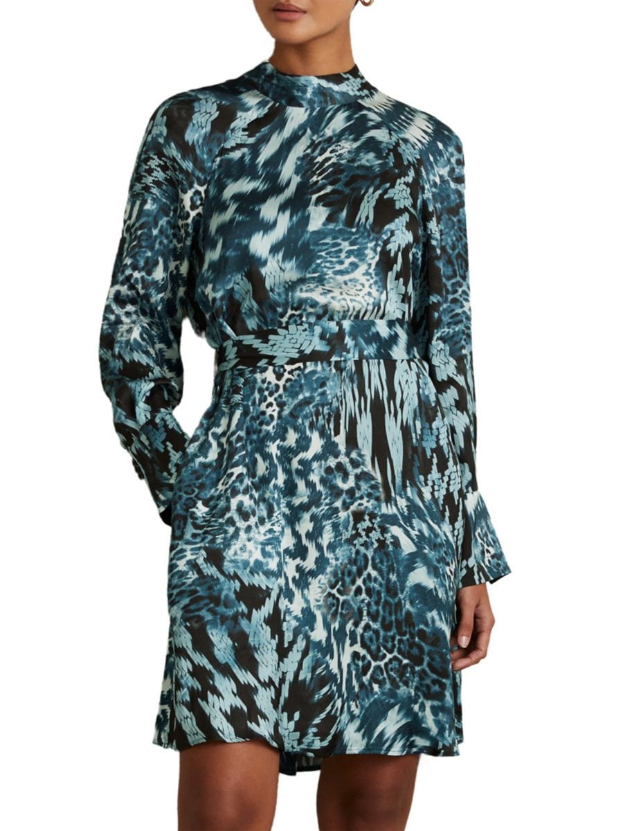 

Мини-платье с принтом Ester Flippy Reiss, цвет Teal