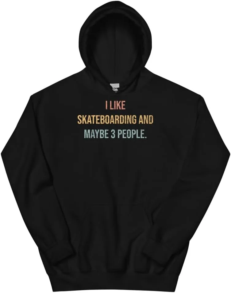 Толстовка для скейтбординга, I Like Skateboarding And Maybe 3 People #25D71 Generic, черный