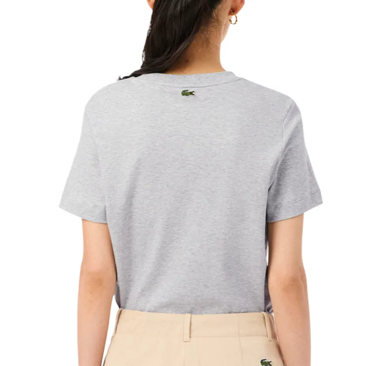 Футболка LACOSTE, классического кроя, белая — фото 4