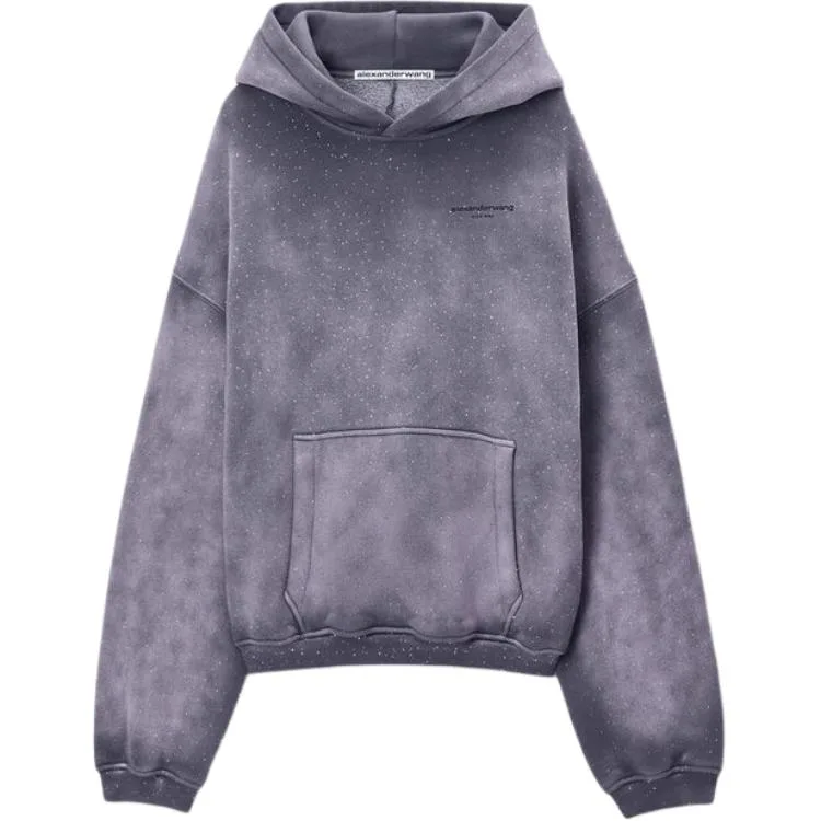 Худи с отделкой стразами Alexander Wang, фиолетовый