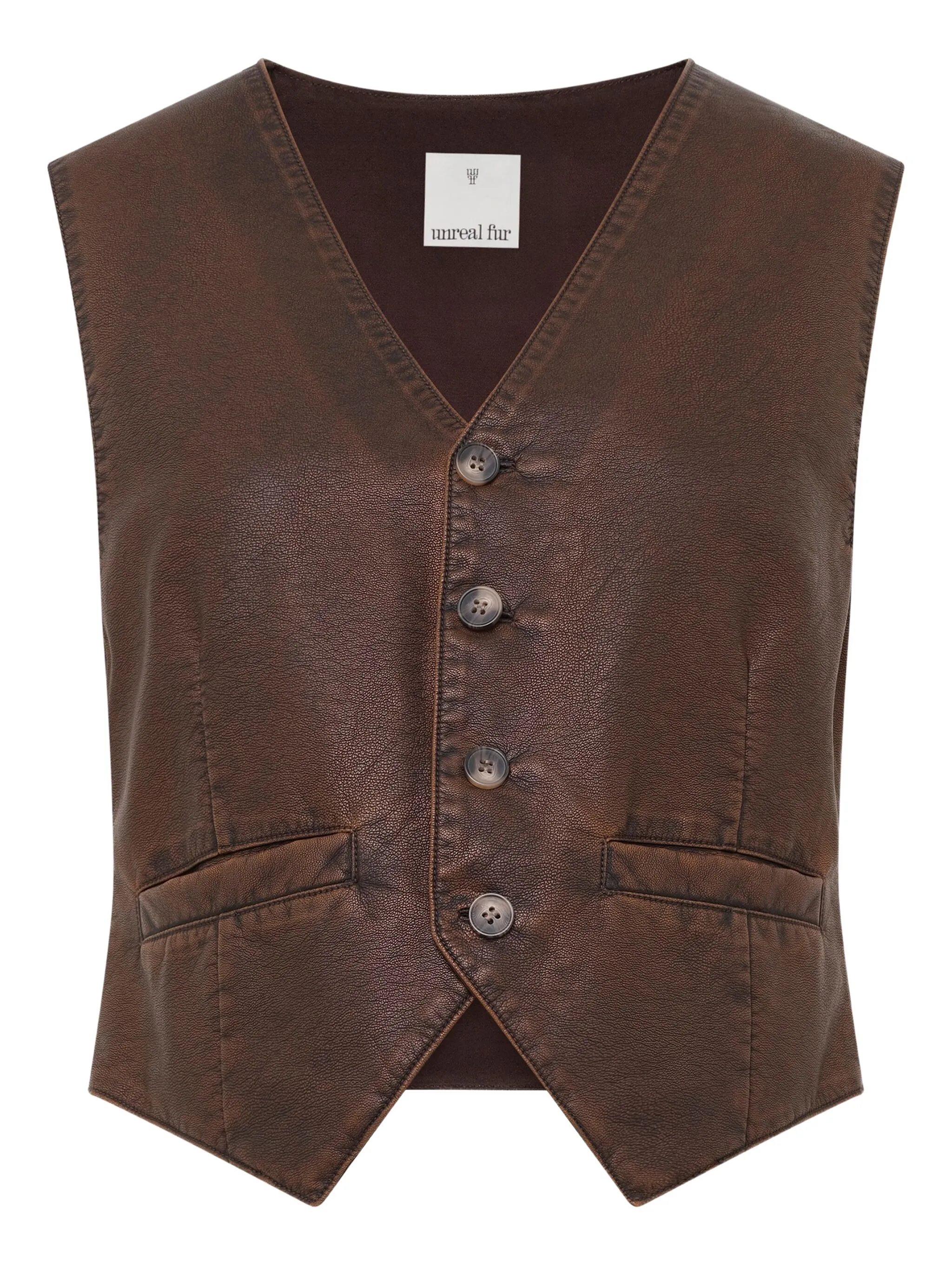 

Жилет Win Win на пуговицах Unreal Fur, коричневый