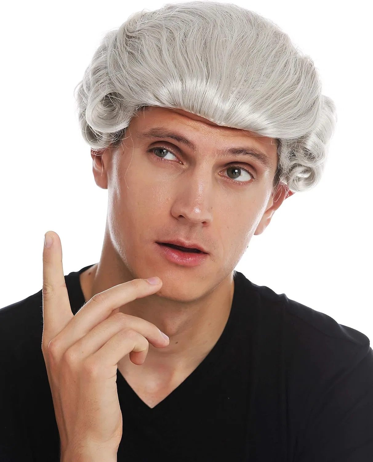 Мужской парик WIG ME UP VK-31-59 в стиле барокко Wig Me Up, White Grey (59) — фото 2